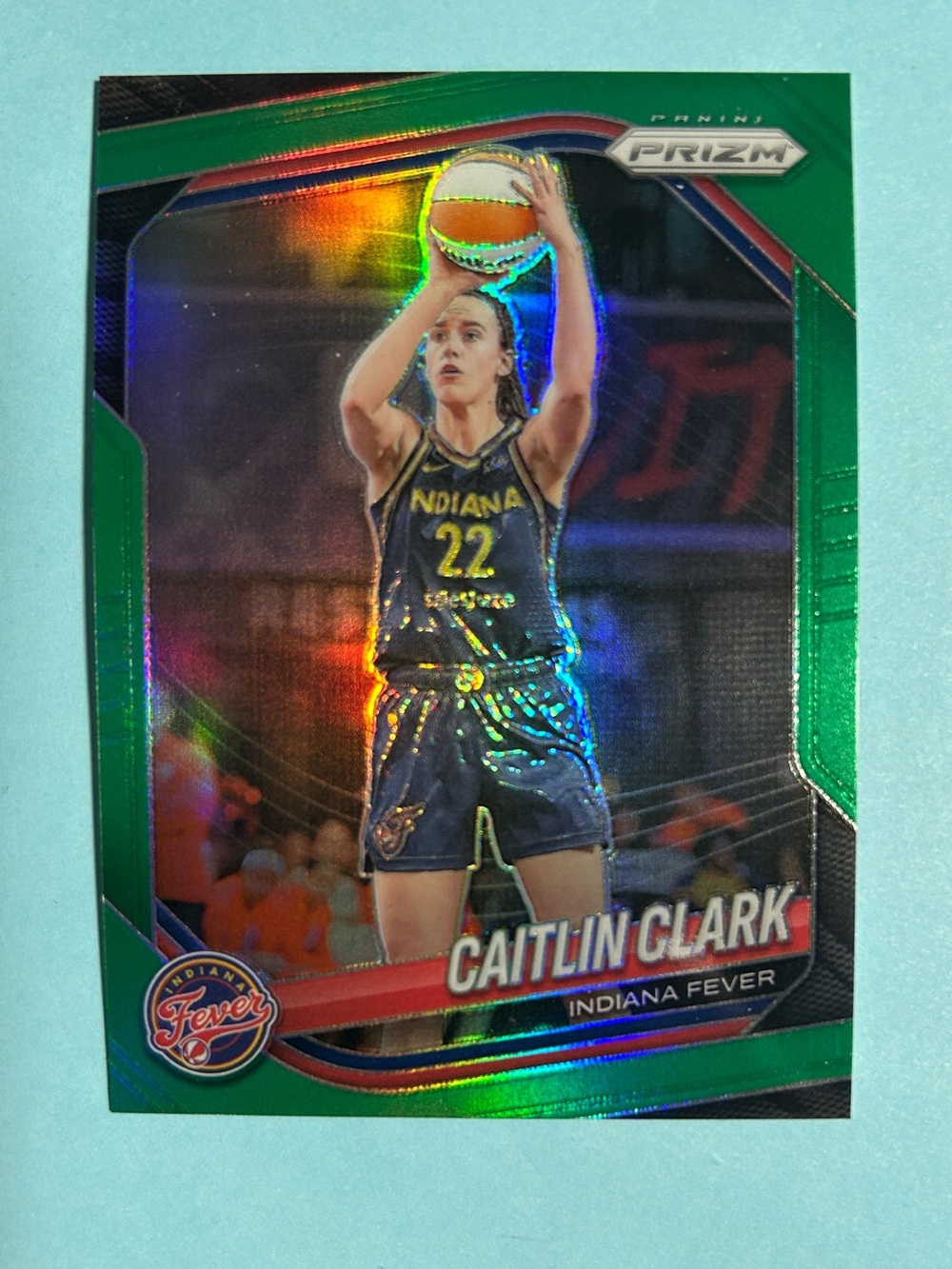 Caitlin Clark ,Green Parallel Hawkeyes Rookie Card #22 , 2024 Panini Prizm WNBA